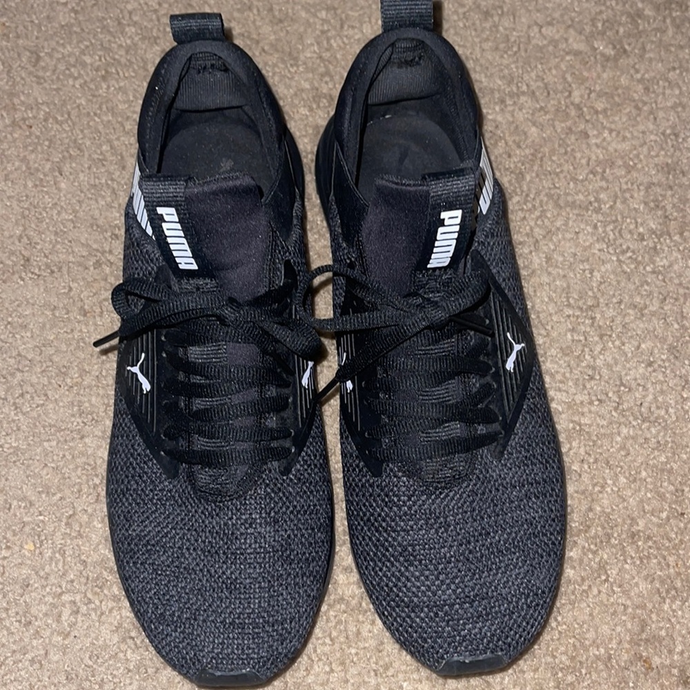 Puma black athletic shoes